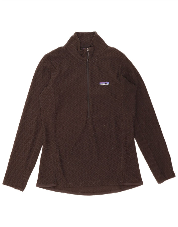 Patagonia Mens Zip Neck Pullover Tracksuit Top Small Brown Polyester