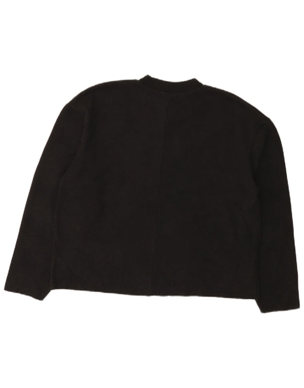 Zara Womens Crew Neck Jumper Sweater UK 14 Medium Black