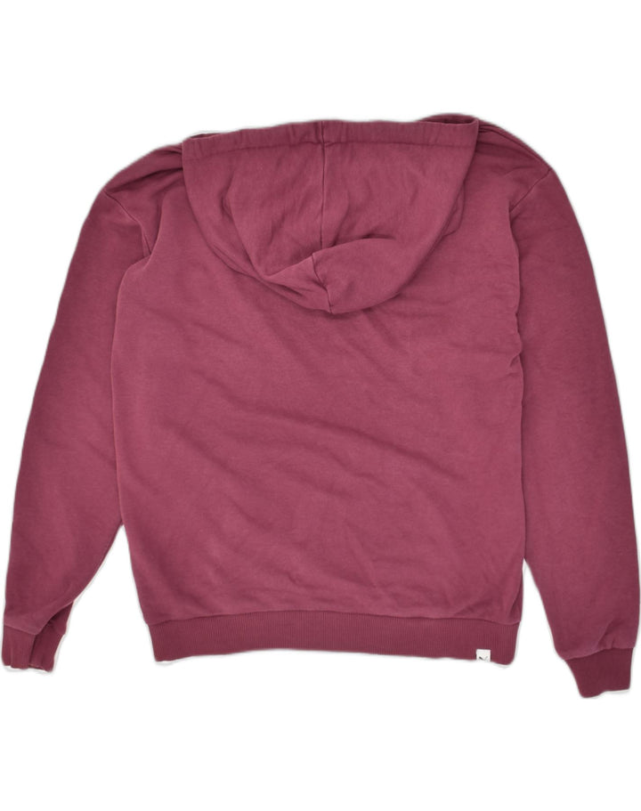 PUMA Womens Graphic Hoodie Jumper UK 8 Small  Maroon Cotton | Vintage Puma | Thrift | Second-Hand Puma | Used Clothing | Messina Hembry 