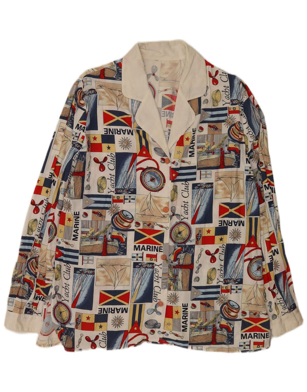 Vintage Womens Abstract Graphic Shirt Blouse UK 16 Large Multicoloured
