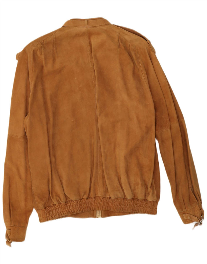 Vintage Mens Suede Jacket IT 52 XL Beige Leather