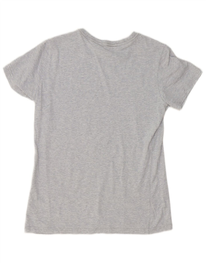 Adidas Womens Graphic T-Shirt Top UK 12/14 Medium Grey Flecked