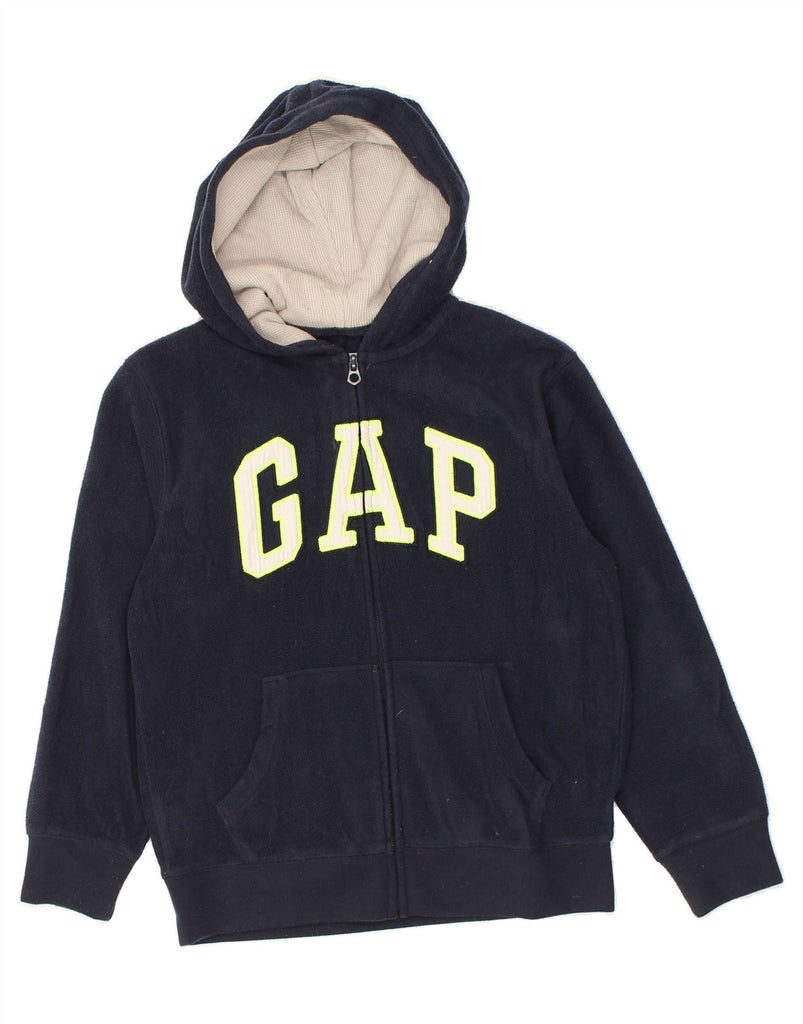 GAP Boys Graphic Zip Hoodie Sweater 10-11 Years Navy Blue Cotton | Vintage Gap | Thrift | Second-Hand Gap | Used Clothing | Messina Hembry 