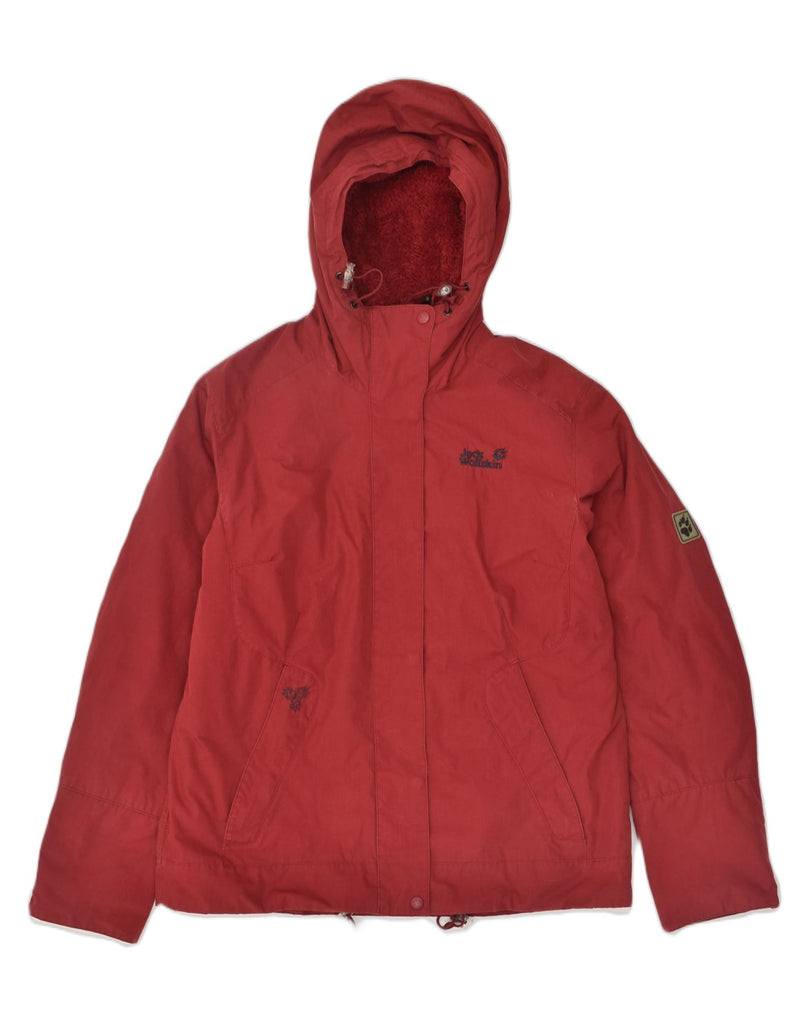 JACK WOLFSKIN Womens Hooded Windbreaker Jacket UK 12 Medium Red Polyester | Vintage Jack Wolfskin | Thrift | Second-Hand Jack Wolfskin | Used Clothing | Messina Hembry 