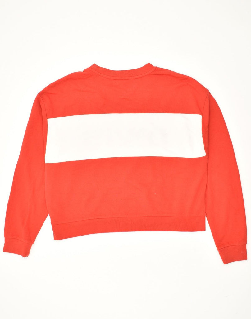 LEVI'S Womens Graphic Sweatshirt Jumper UK 12 Medium Red Colourblock | Vintage Levi's | Thrift | Second-Hand Levi's | Used Clothing | Messina Hembry 