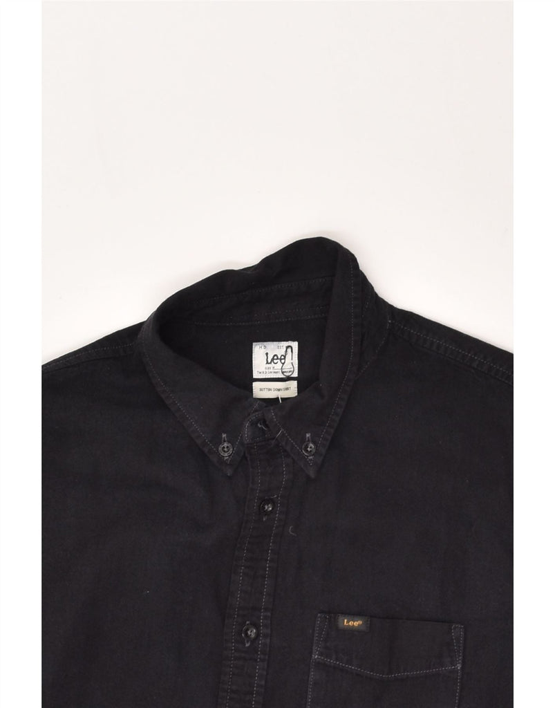 LEE Mens Shirt Medium Black Cotton | Vintage Lee | Thrift | Second-Hand Lee | Used Clothing | Messina Hembry 
