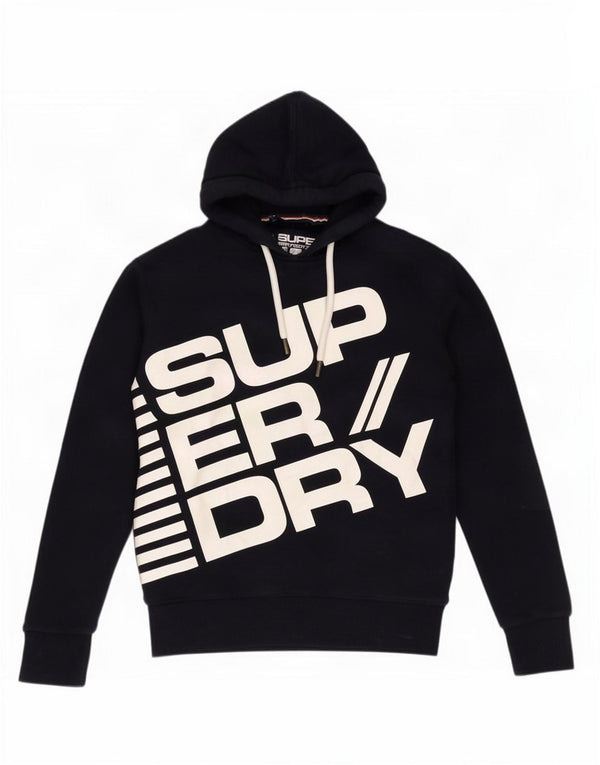 Superdry Mens Graphic Loose Fit Hoodie Jumper Small Navy Blue Cotton