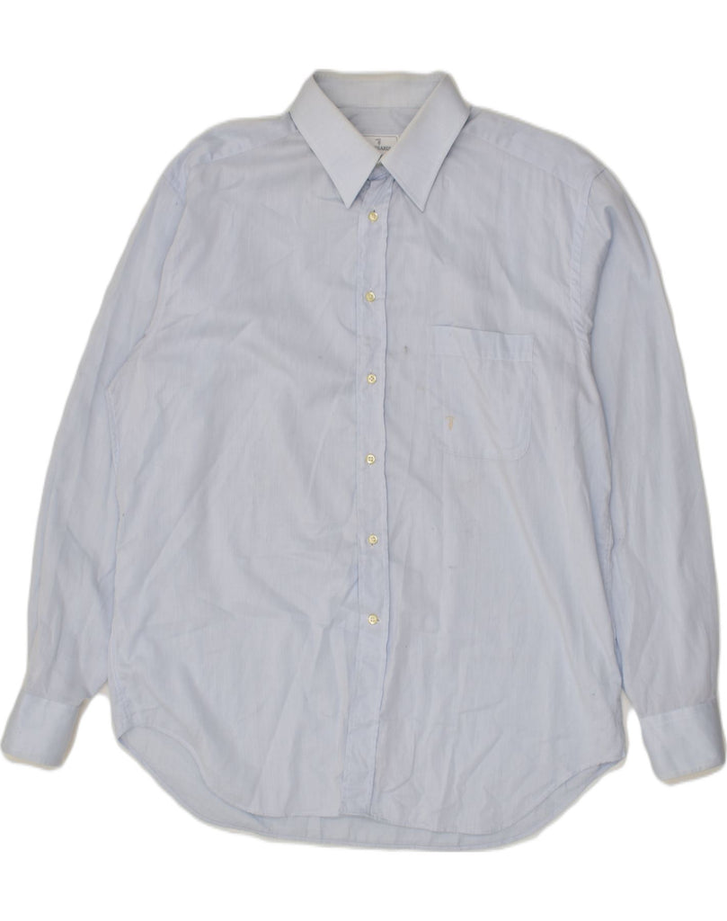 TRUSSARDI Mens Shirt Large Blue Cotton | Vintage Trussardi | Thrift | Second-Hand Trussardi | Used Clothing | Messina Hembry 