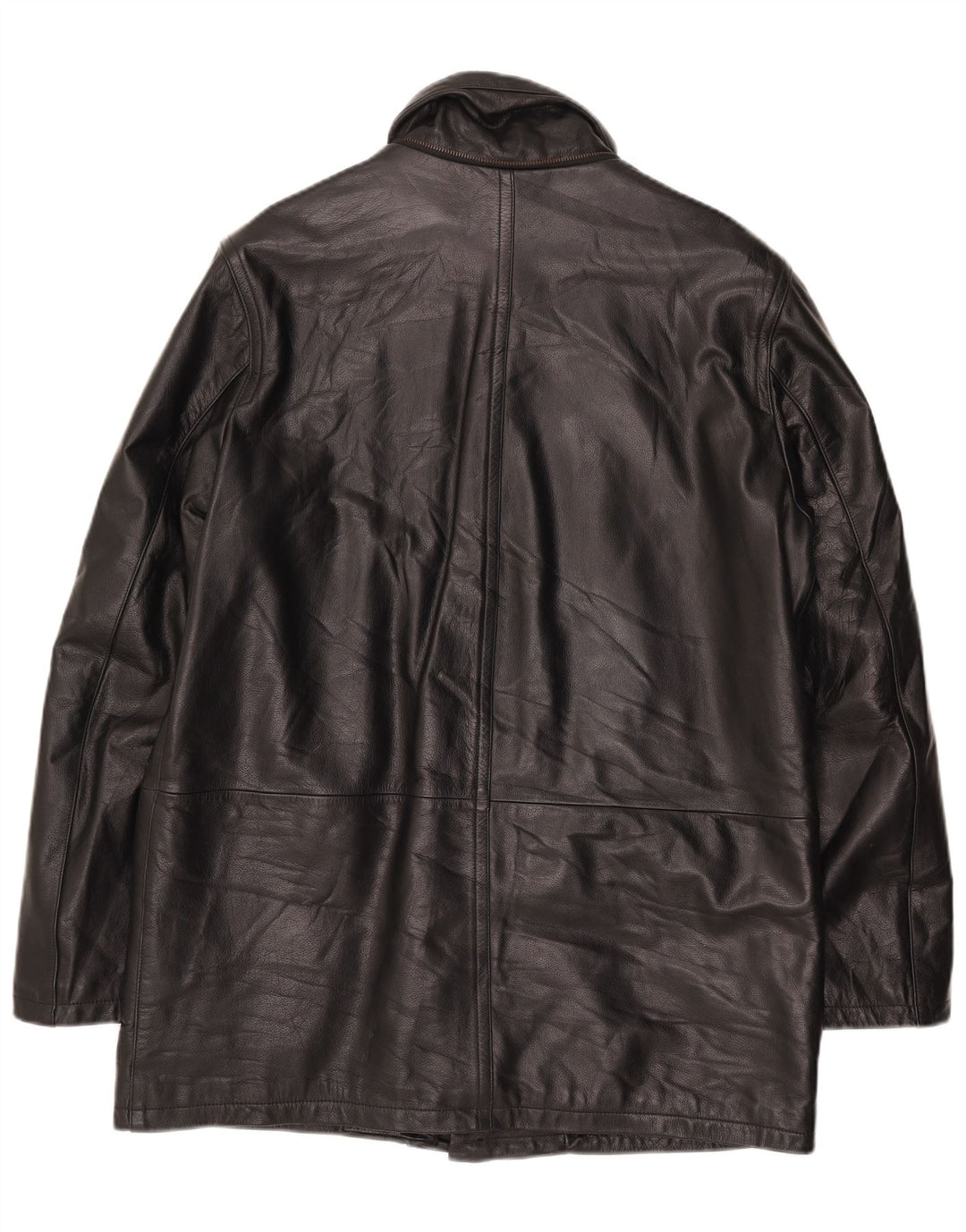 Conbipel Mens Leather Coat IT 52 Large Black Leather