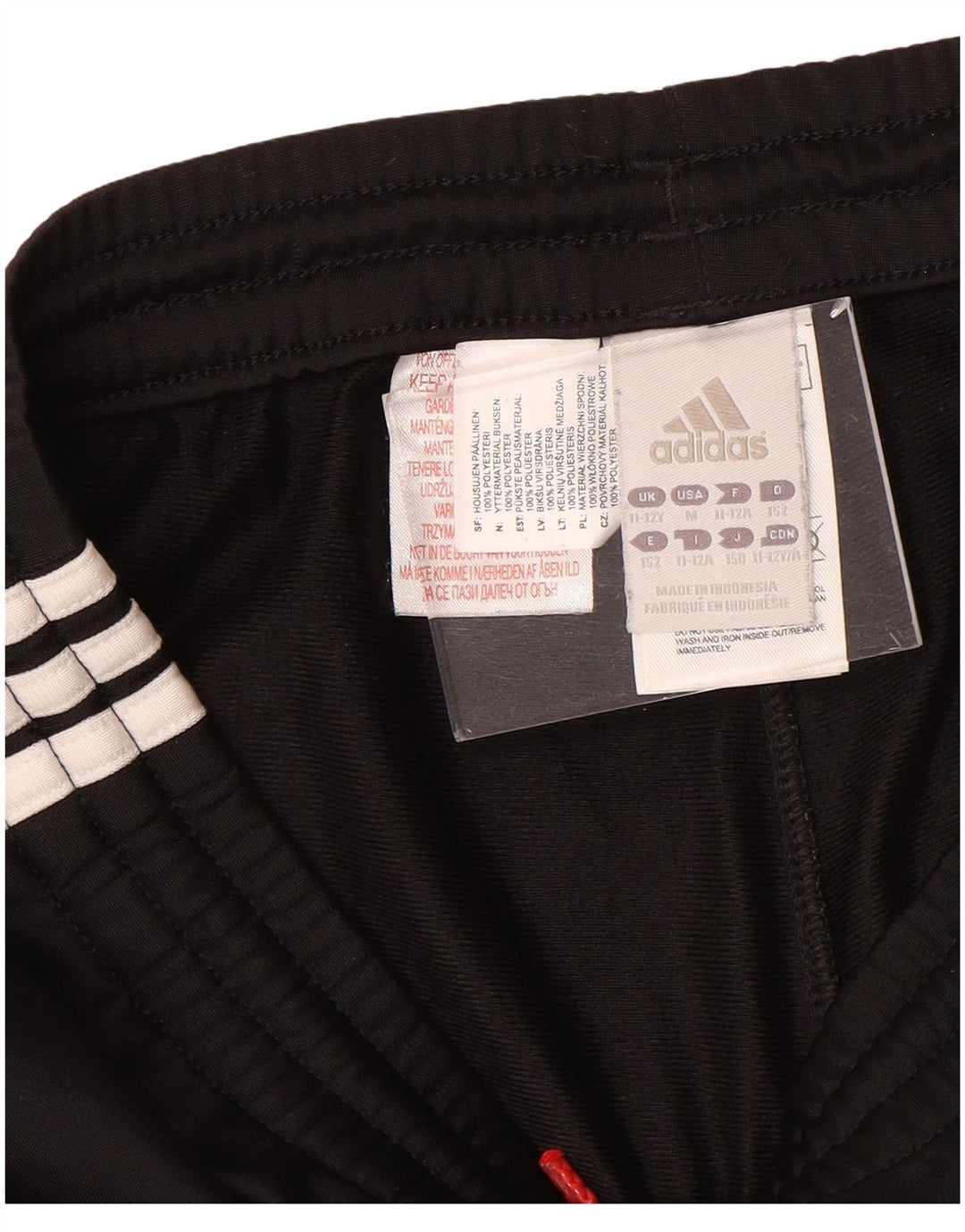 ADIDAS Boys Tracksuit Trousers Joggers 11-12 Years  Black Colourblock