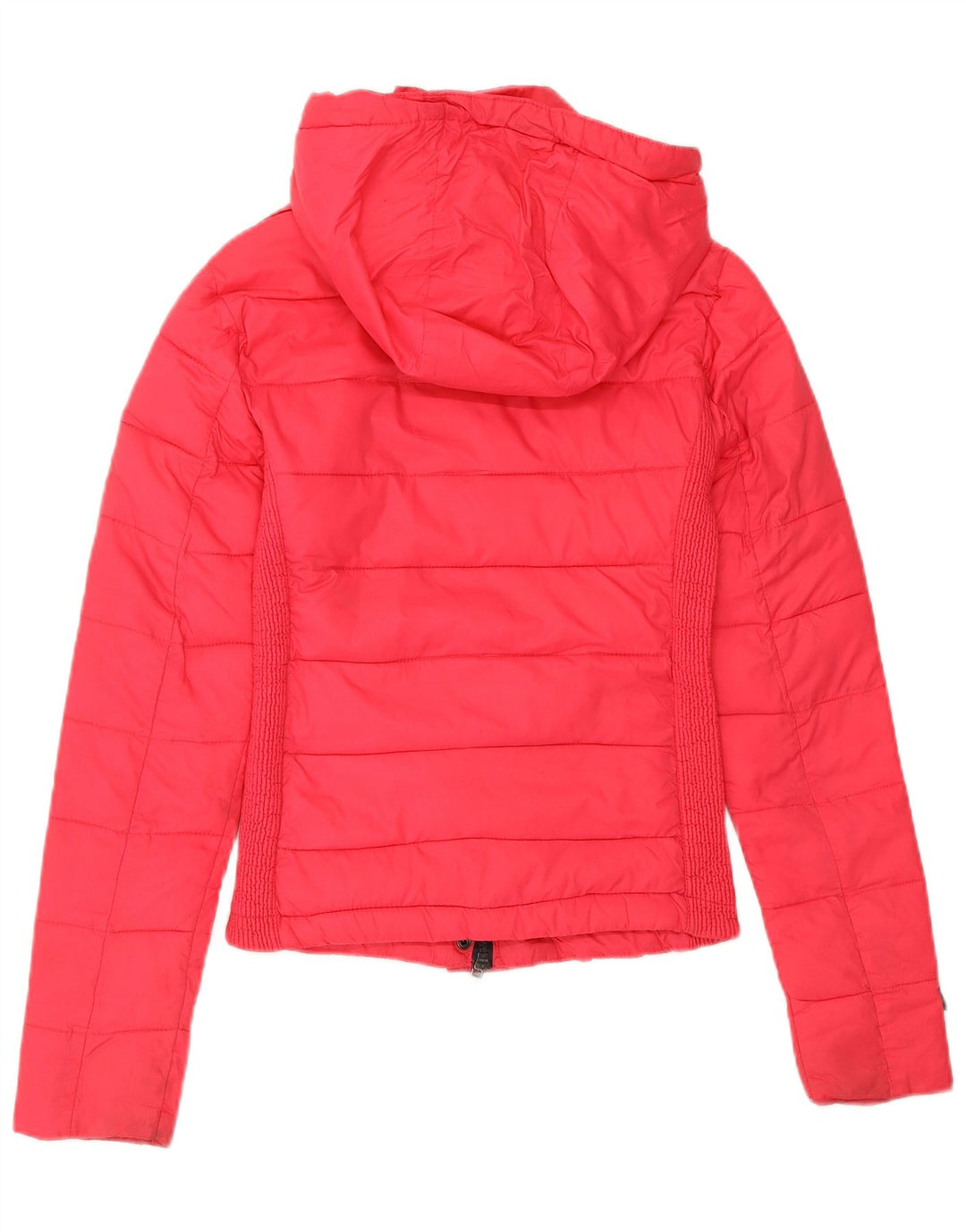 SUPERDRY Womens Hooded Padded Jacket UK 2 2XS Pink Nylon