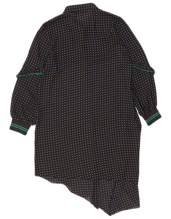 Zara Womens Long Sleeve Shirt Dress UK 14 Medium Black Spotted Modern
