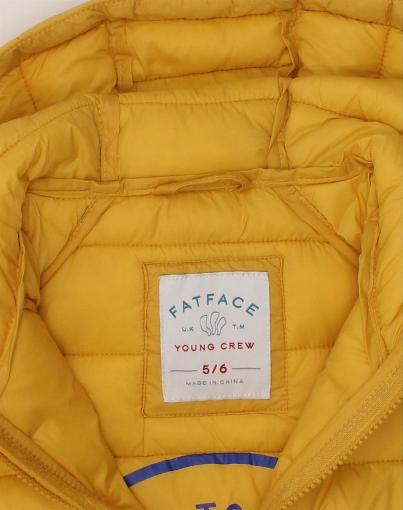 FAT FACE Girls Hooded Padded Jacket 5-6 Years Yellow Nylon | Vintage Fat Face | Thrift | Second-Hand Fat Face | Used Clothing | Messina Hembry 