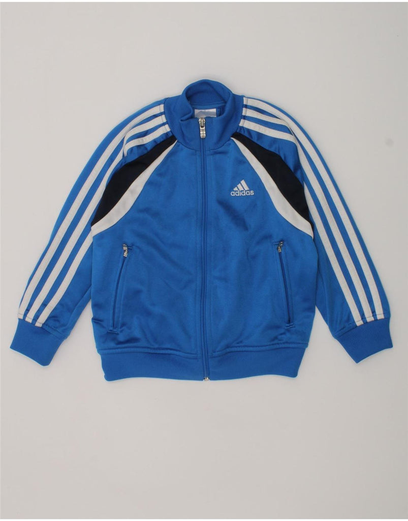 ADIDAS Boys Tracksuit Top Jacket 3-4 Years Blue Colourblock Polyester | Vintage Adidas | Thrift | Second-Hand Adidas | Used Clothing | Messina Hembry 