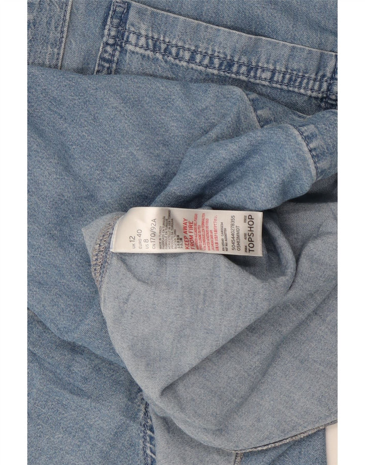 Topshop Womens Denim Shirt UK 12 Medium  Blue Cotton
