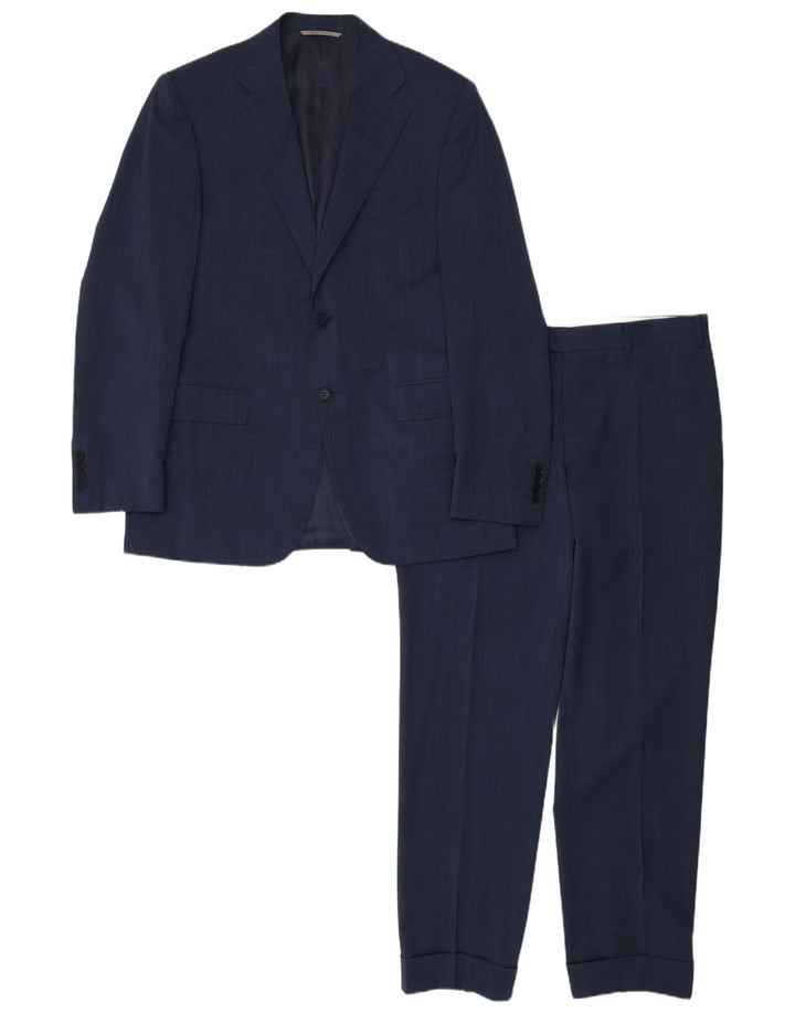 Canali Mens 2 Button 2 Piece Suit IT 50 Large W34 L30 Navy Blue Wool
