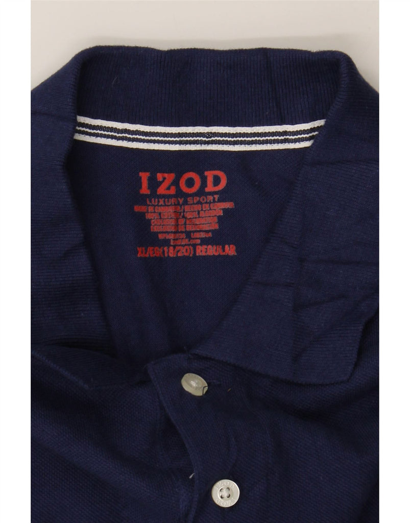 IZOD Boys Regular Polo Shirt 15-16 Years XL Navy Blue Cotton Vintage Izod and Second-Hand Izod from Messina Hembry 