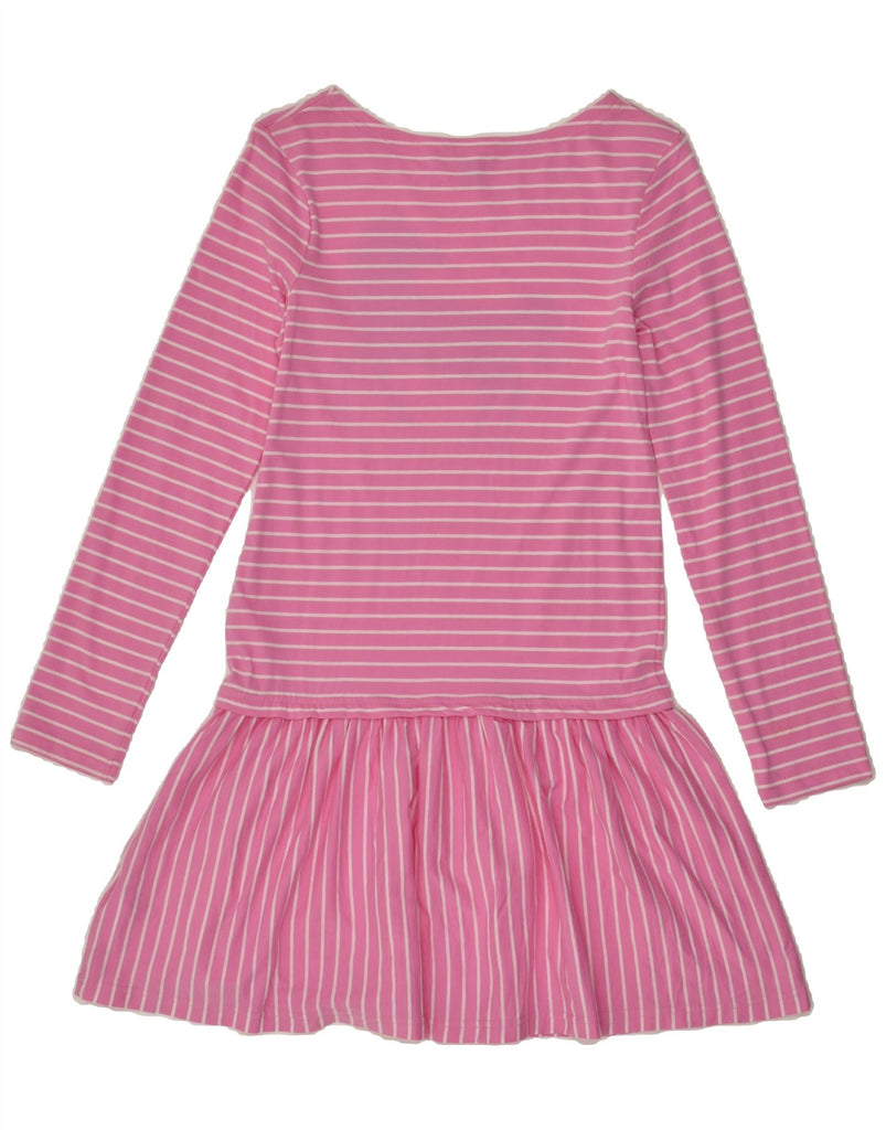 JOULES Girls Graphic Drop Waist Dress 11-12 Years Pink Striped Cotton | Vintage Joules | Thrift | Second-Hand Joules | Used Clothing | Messina Hembry 