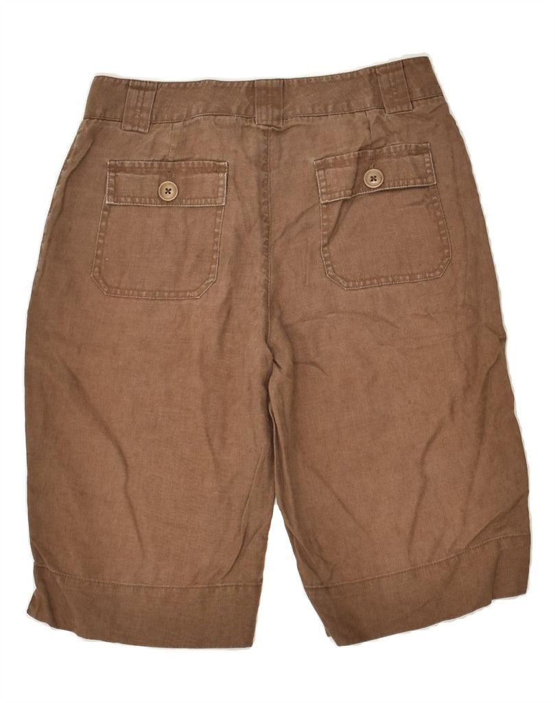 EDDIE BAUER Womens Mercer Fit Casual Shorts US 4 Small W28  Brown Linen Vintage Eddie Bauer and Second-Hand Eddie Bauer from Messina Hembry 