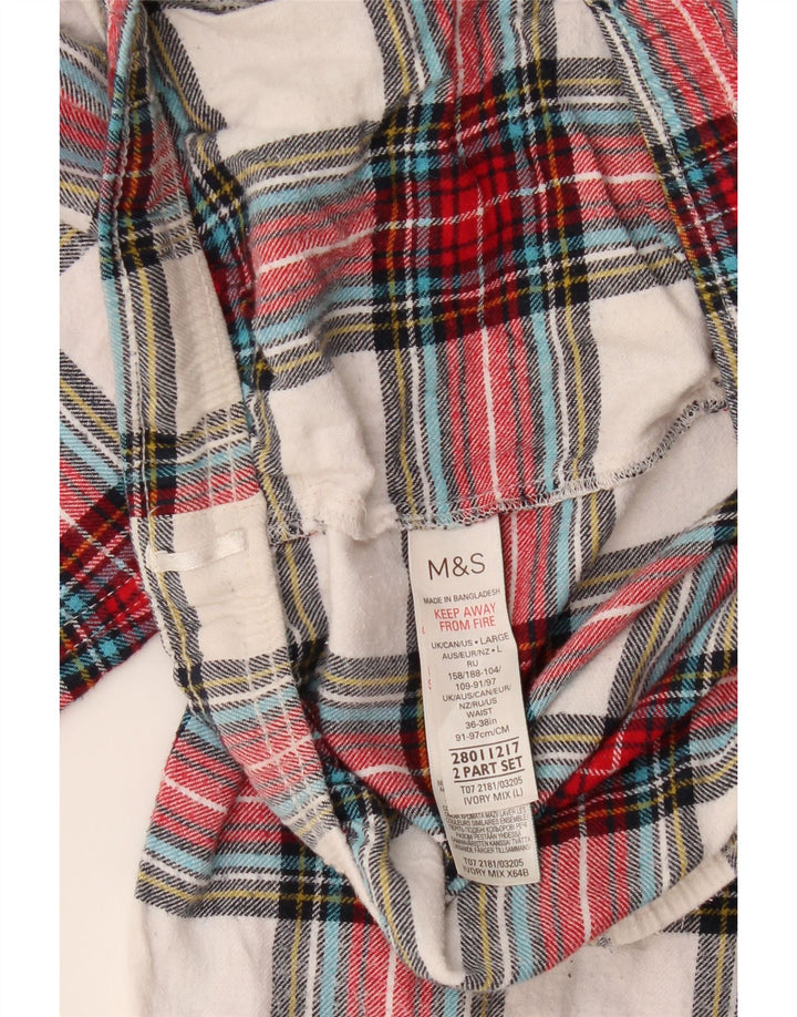Marks & Spencer Womens Chino Trousers Large W34 L26 Multicoloured Check