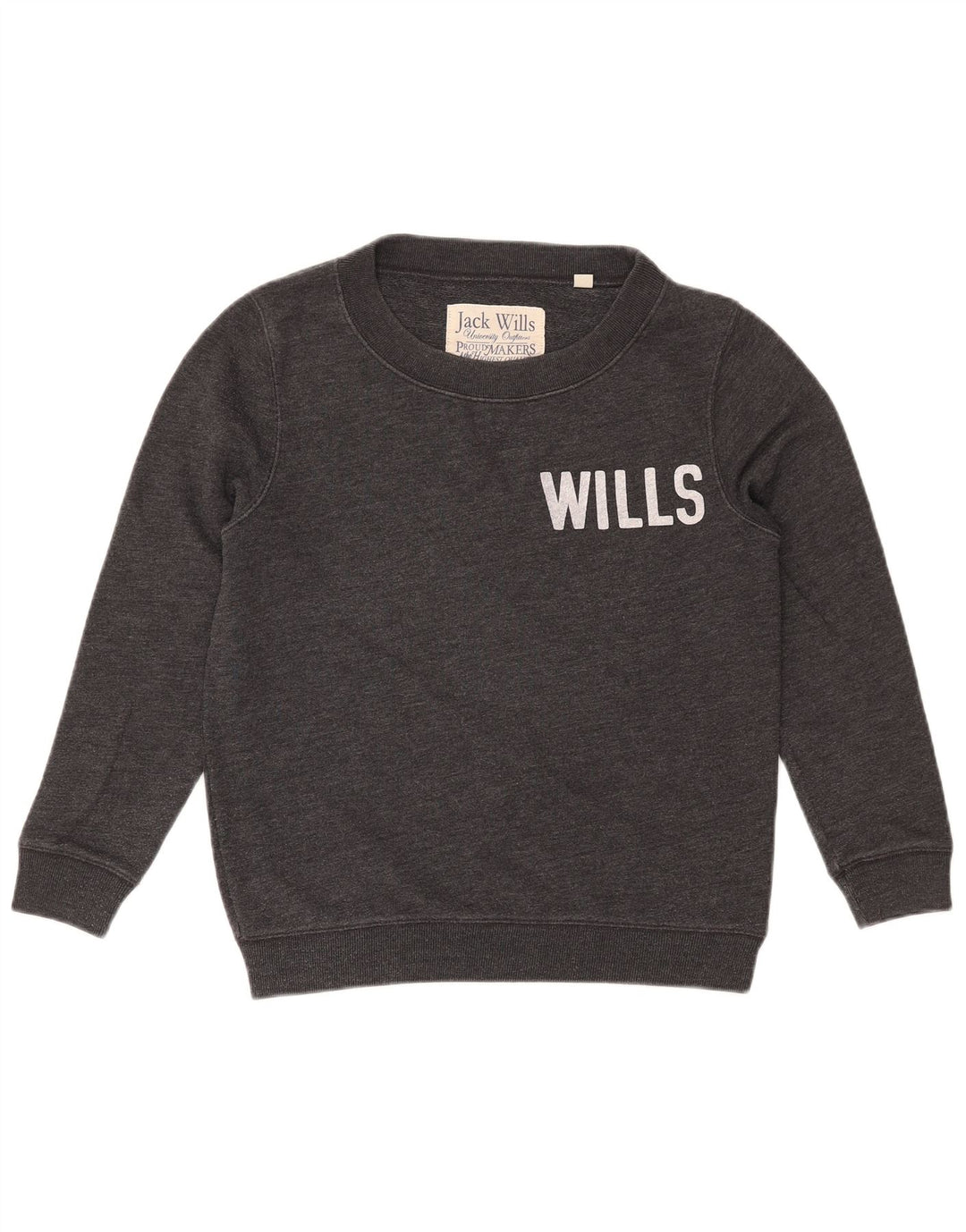 JACK WILLS Womens Graphic Oversized Sweatshirt Jumper UK 8 Small Grey