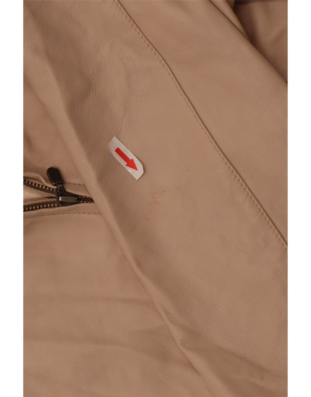 Lakeland Womens Leather Jacket UK 12 Medium Beige Leather