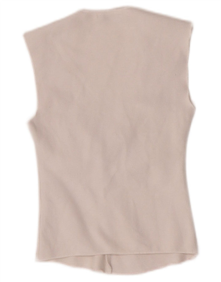 Zara Womens Crop Sleeveless Blouse Top UK 8 Small White Viscose