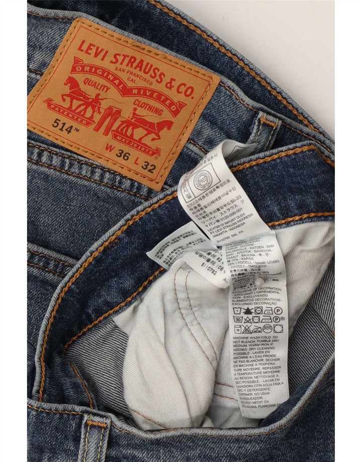 Levi's Mens 514 Straight Jeans W36 L32 Blue Cotton