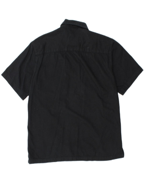 Jack & Jones Mens Regular Fit Short Sleeve Shirt Small Black Cotton