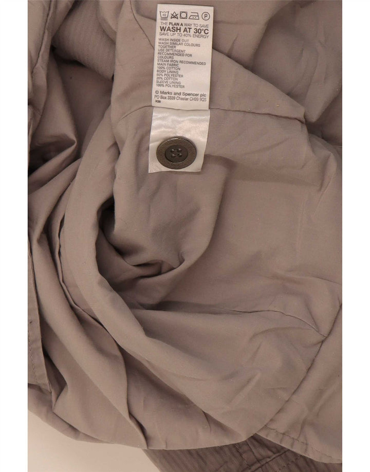 Marks & Spencer Womens Short Sleeve 2 Button Blazer Jacket UK 16 Large Grey