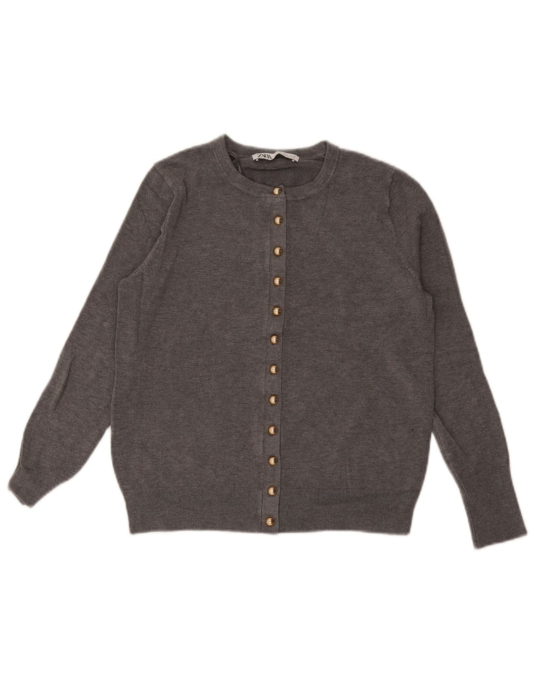 Zara Womens Cardigan Sweater UK 12 Medium Grey Viscose