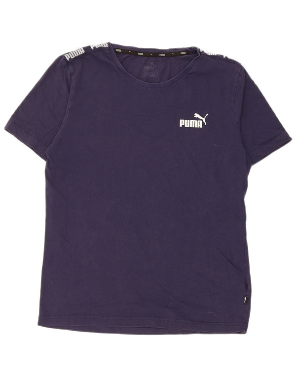 Puma Mens Graphic T-Shirt Top Medium Navy Blue