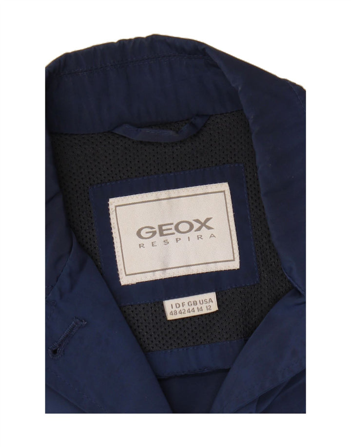 GEOX RESPIRA Womens Utility Jacket UK 14 Medium Navy Blue Polyester Vintage Geox Respira and Second-Hand Geox Respira from Messina Hembry 