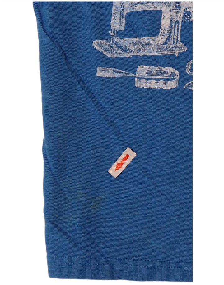 Lee Boys Regular Fit Graphic T-Shirt Top 11-12 Years Blue Cotton