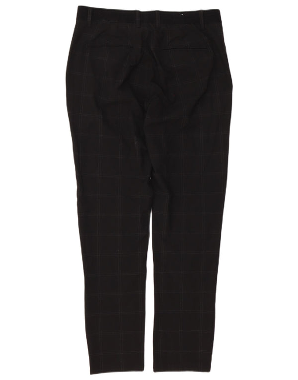 Zara Mens Slim Chino Trousers Medium W31 L30 Black Check