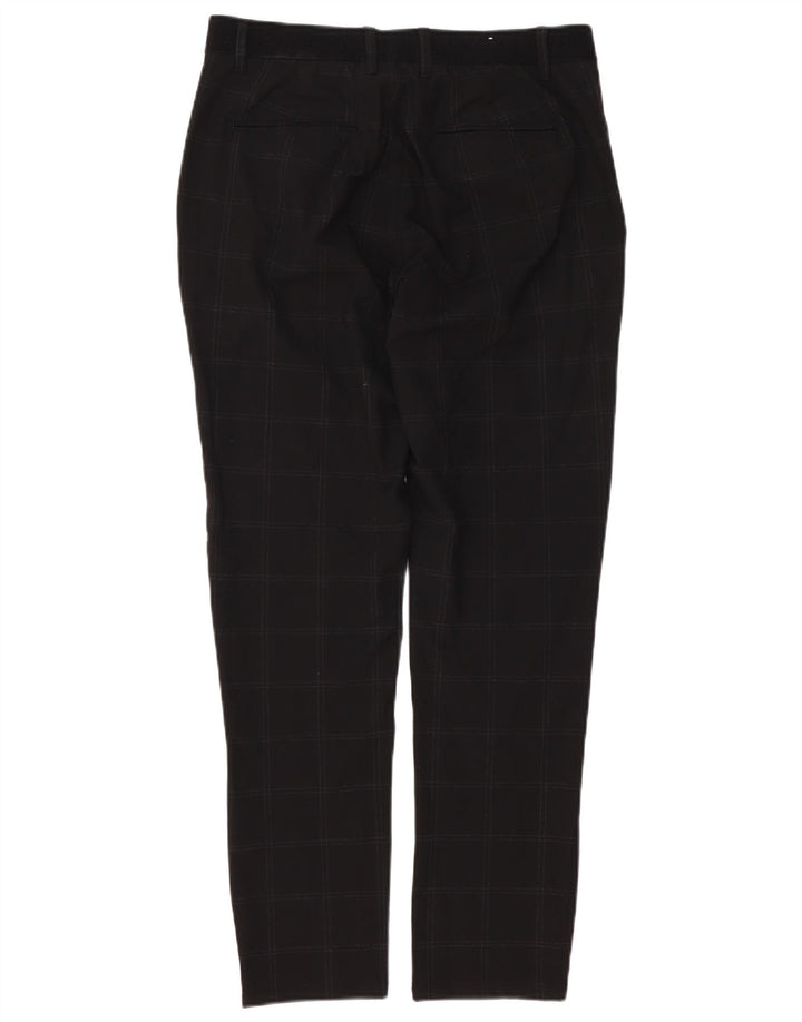 Zara Mens Slim Chino Trousers Medium W31 L30 Black Check