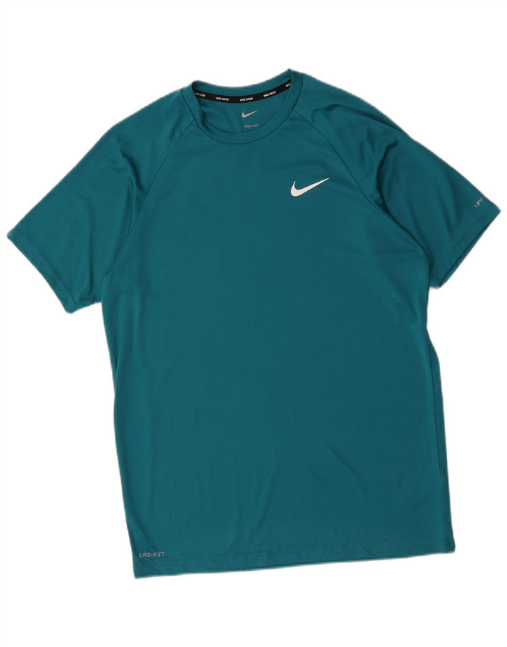 Nike Mens Dri Fit T-Shirt Top Medium Blue Polyester