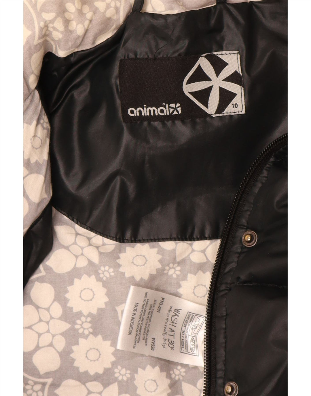 Animal Womens Oversized Padded Gilet UK 10 Small Black Polyester