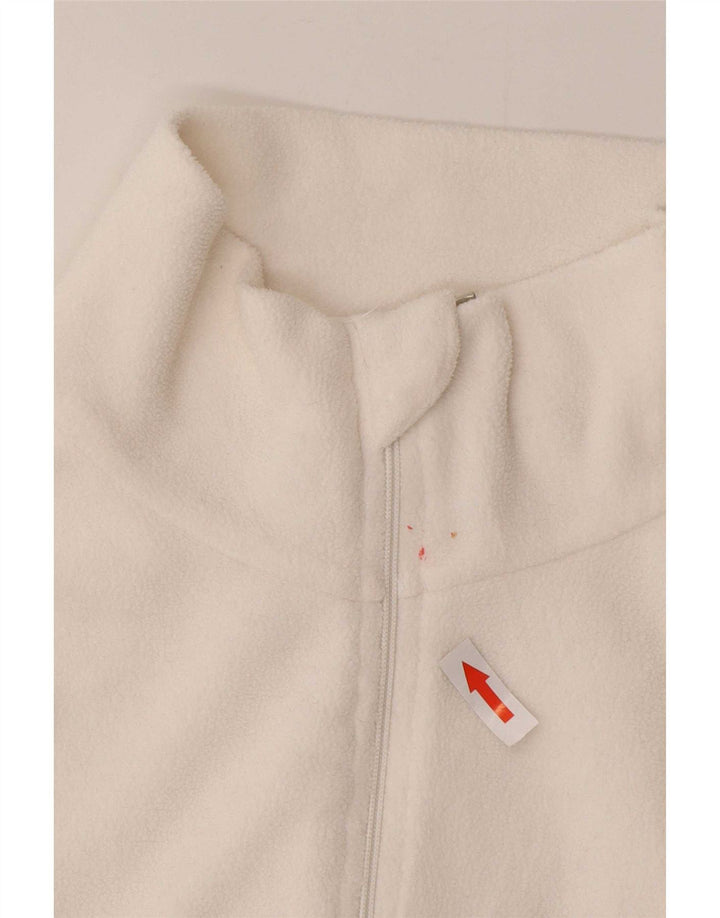 Brugi Womens Zip Neck Fleece Jumper UK 14 Medium White Polyester