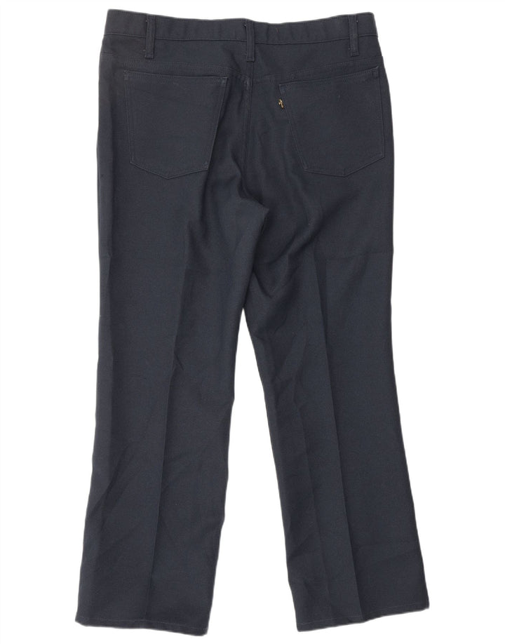 LEVI'S Mens Straight Casual Trousers W36 L30  Navy Blue Polyester