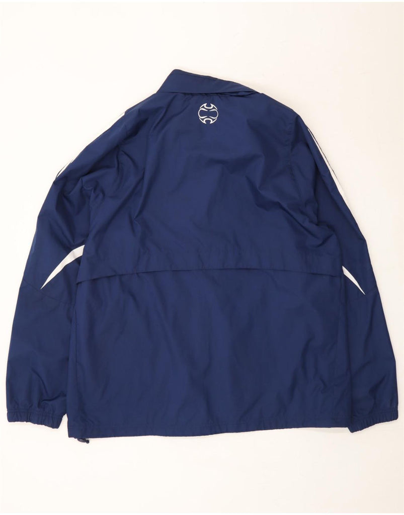 ADIDAS Mens Rain Jacket UK 44/46Large Navy Blue Colourblock Polyester Vintage Adidas and Second-Hand Adidas from Messina Hembry 