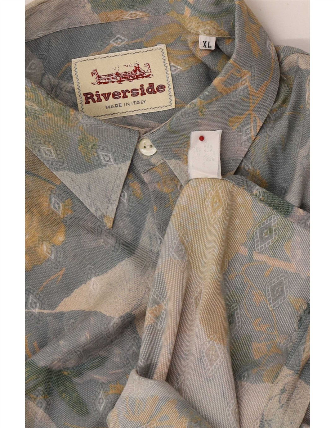 Vintage Mens Regular Fit Shirt XL Multicoloured Geometric Viscose