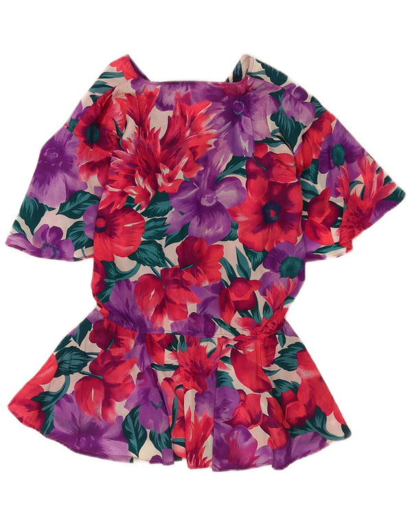 Ferretti Womens Short Sleeve Shirt Blouse IT 46 Large Multicoloured Floral