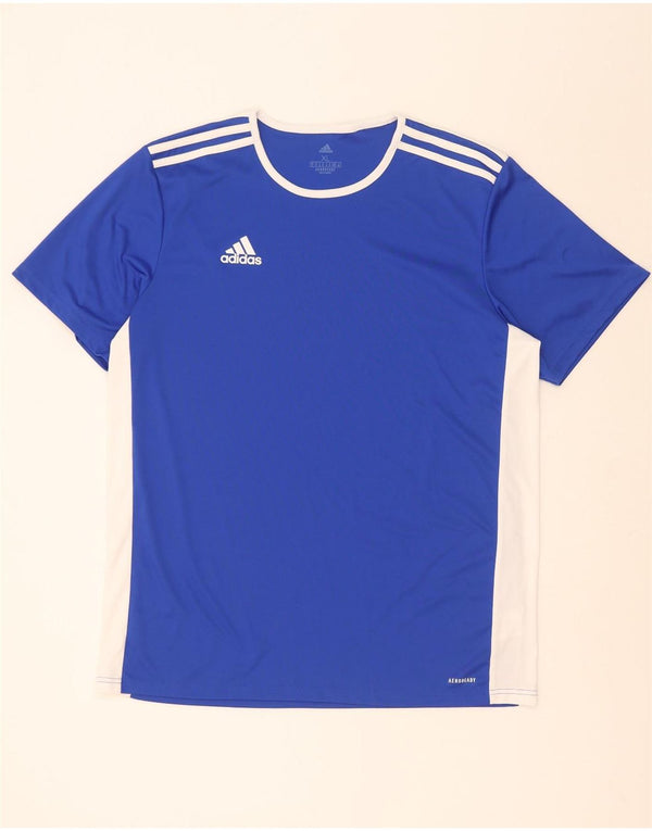 Adidas Mens Aeroready T-Shirt Top XL Blue Colourblock Polyester