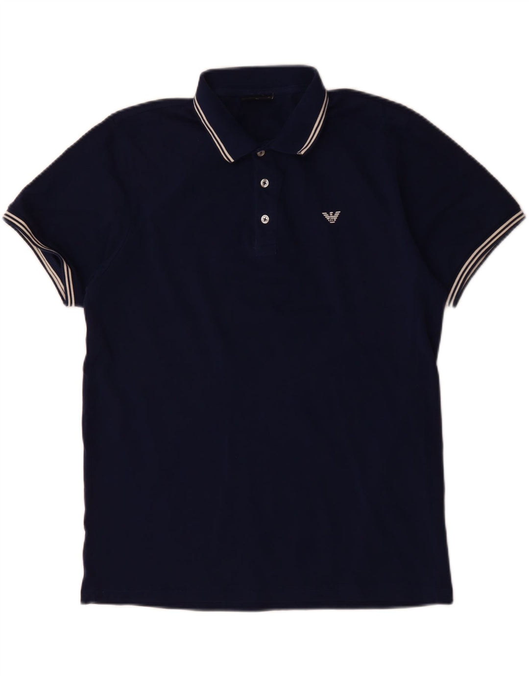 Emporio Armani Mens Polo Shirt XL Navy Blue Cotton