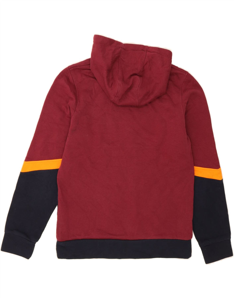 JACK & JONES Mens Core Hoodie Jumper Medium Burgundy Colourblock Polyester Vintage Jack & Jones and Second-Hand Jack & Jones from Messina Hembry 