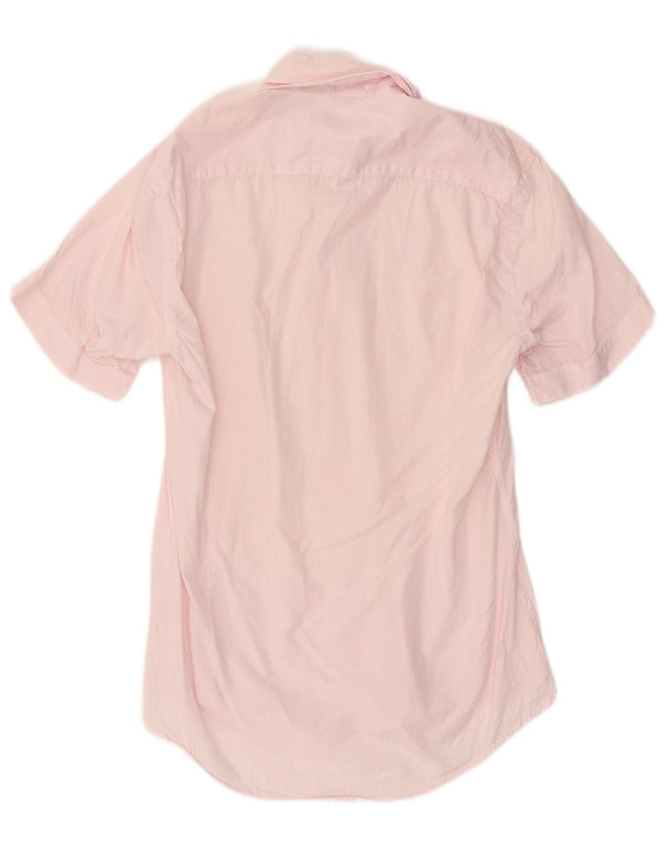 Daniele Alessandrini Mens Shirt Size 39 15 1/2 Medium Pink Pinstripe