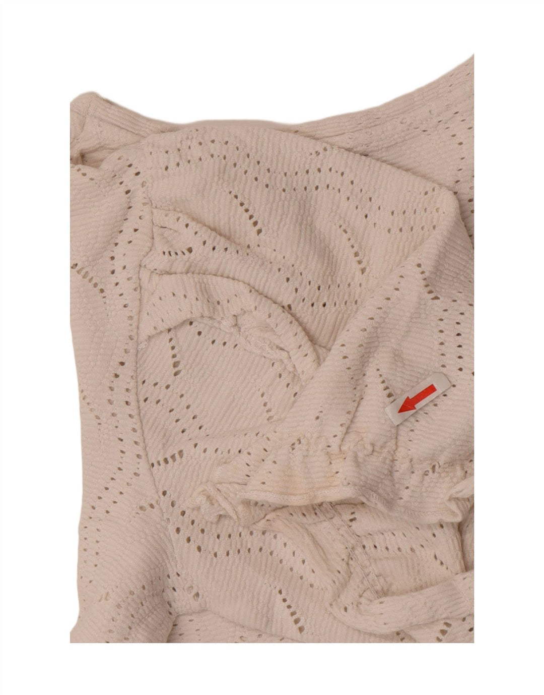 Zara Womens Crop Blouse Top UK 12 Medium White Cotton