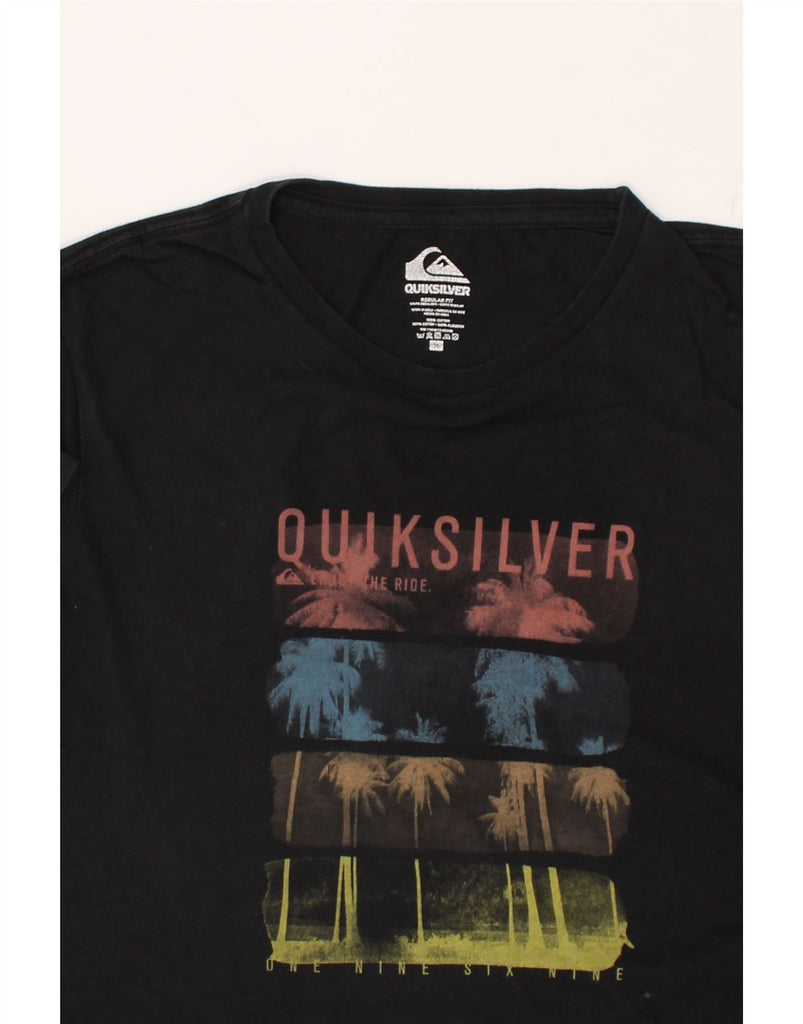 QUIKSILVER Boys Regular Fit Graphic T-Shirt Top 15-16 Years Black Cotton | Vintage Quiksilver | Thrift | Second-Hand Quiksilver | Used Clothing | Messina Hembry 