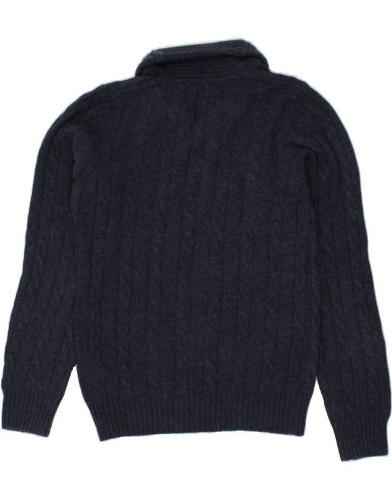 RIFLE Boys Shawl Neck Jumper Sweater 9-10 Years Medium Navy Blue Wool | Vintage Rifle | Thrift | Second-Hand Rifle | Used Clothing | Messina Hembry 